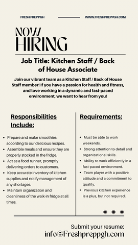 Kitchen Staff / Back of the House Associate Kitchen Staff / Back of the House Associate