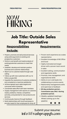 Outside Sales Representative Outside Sales Representative