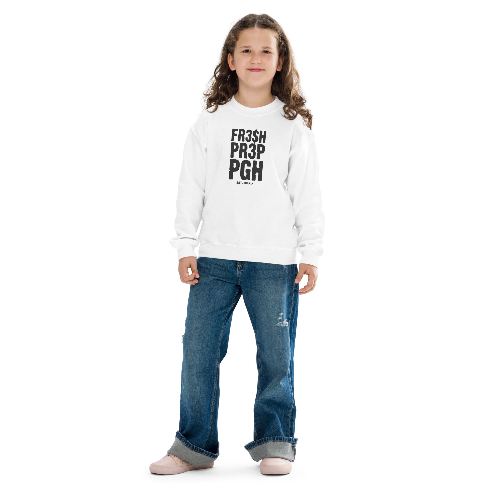 Kids FR3$H PR3P EST. Crewneck Sweatshirt